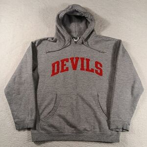 NHL New Jersey Devils Hoodie Men Large (Medium) Gray Pullover Embroidered